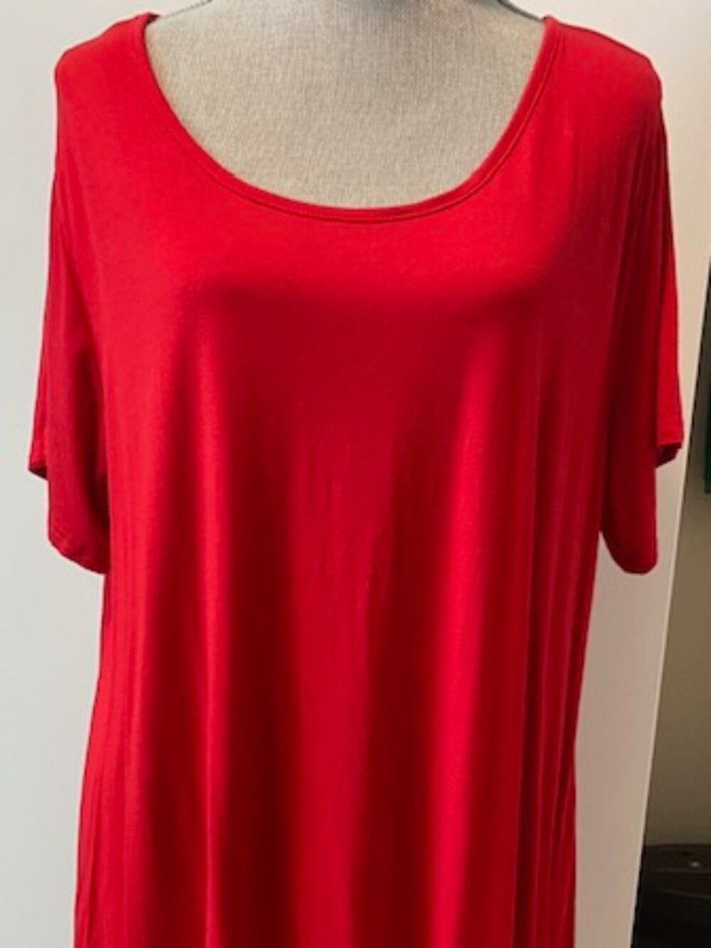 Larace Red Tunic Womans 3X Top Short Sleeve